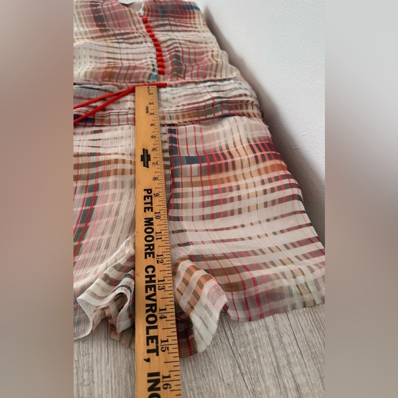 Anthropologie Adelyn Rae Grid Graphic Romper Sheer Sleeves NWT Size Medium - Picture 8 of 12